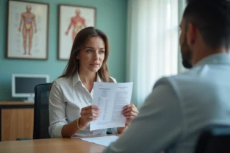 Femme en consultation médicale avec un docteur