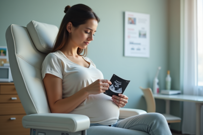 Femme enceinte dans une salle de consultation médicale
