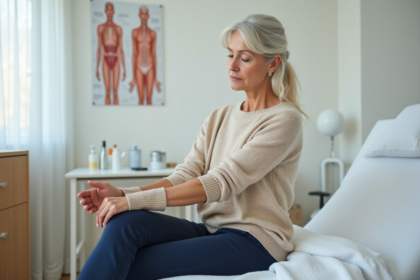 Femme en examen dermatologique dans une clinique moderne