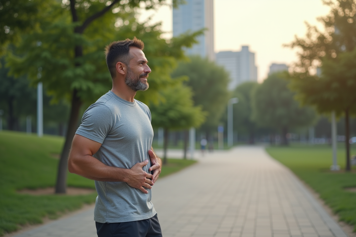 Homme en plein air s