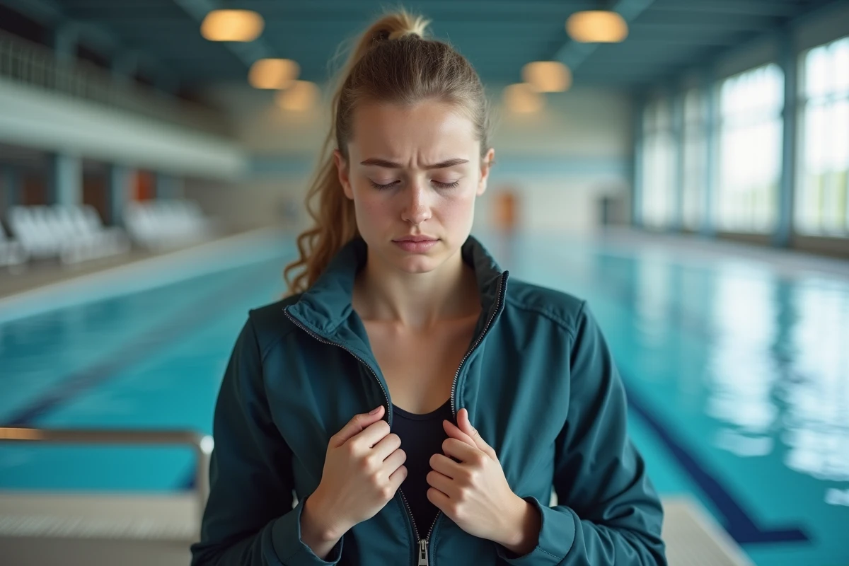 Jeune femme nageuse en intérieur sportive