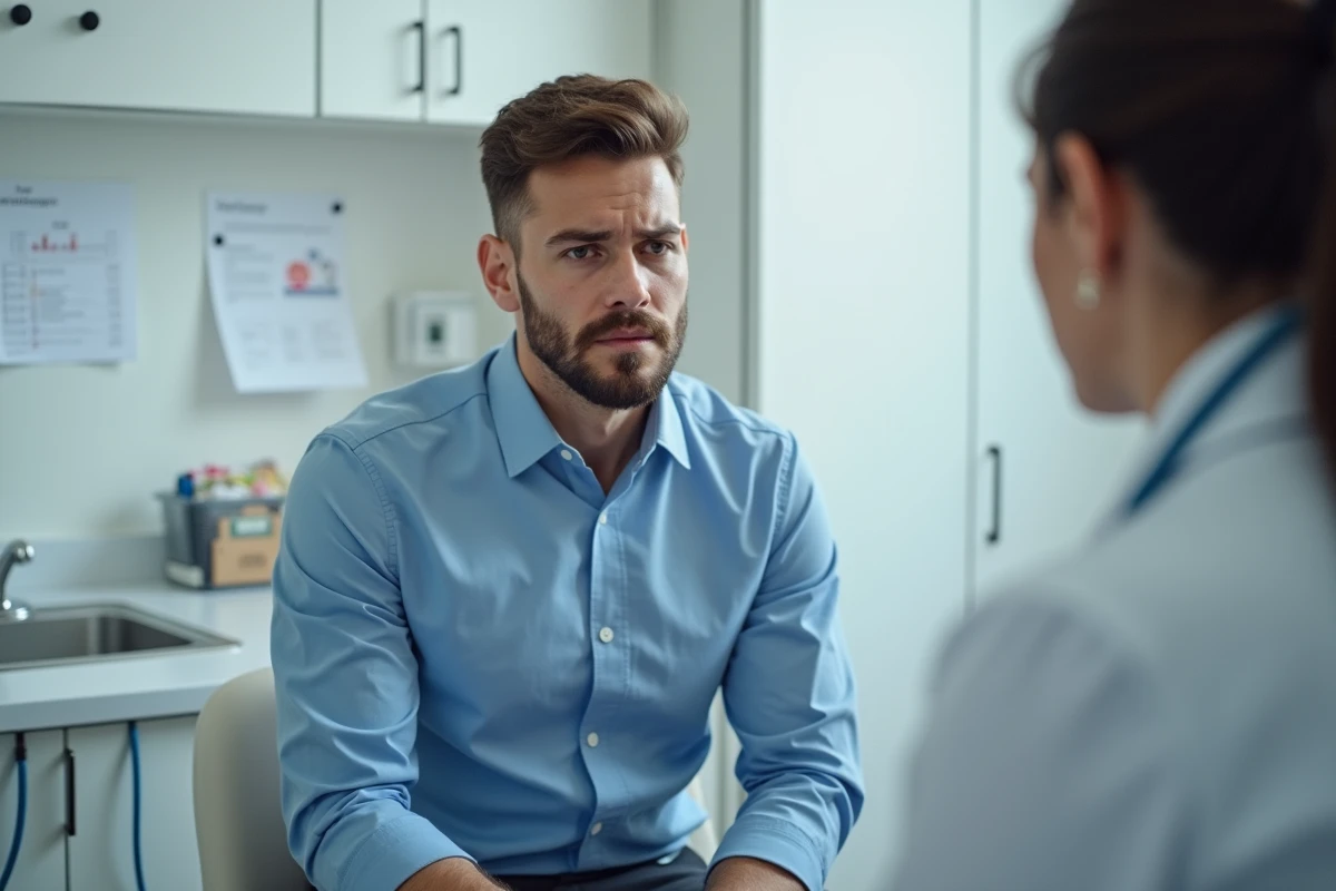 Jeune homme en consultation dans un cabinet médical