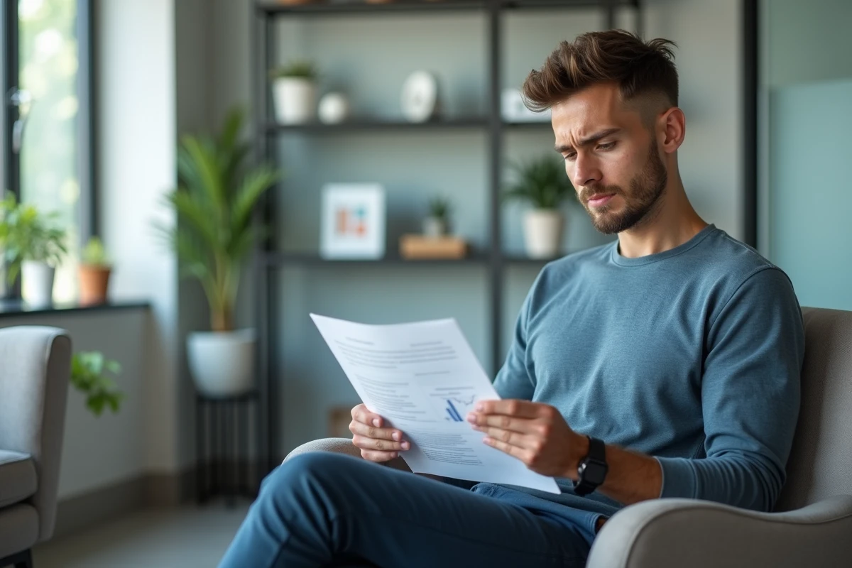 Jeune homme dans une salle d