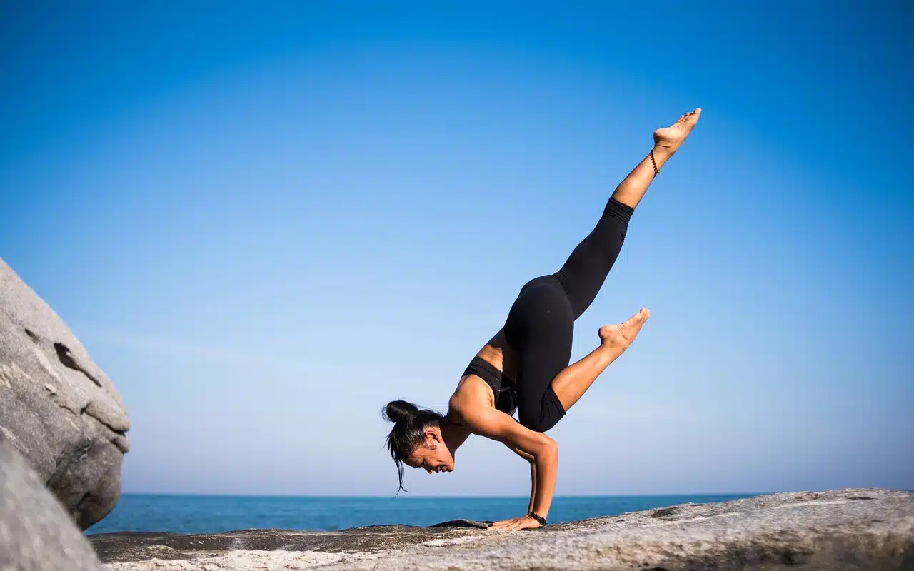 Yoga, Force, Femme, Équilibre